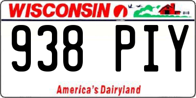 WI license plate 938PIY