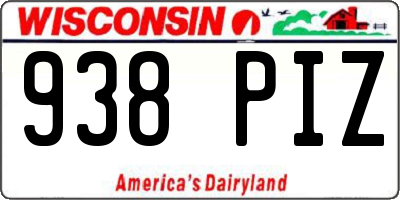 WI license plate 938PIZ