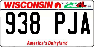 WI license plate 938PJA