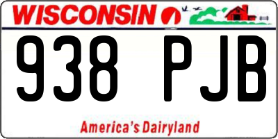 WI license plate 938PJB