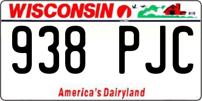 WI license plate 938PJC