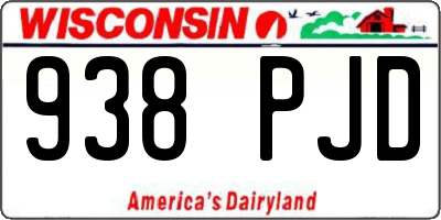 WI license plate 938PJD