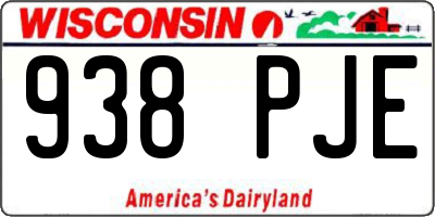 WI license plate 938PJE