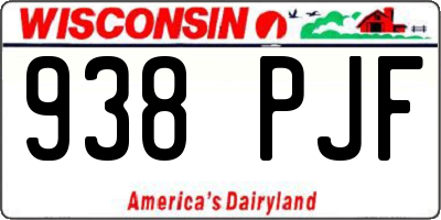 WI license plate 938PJF