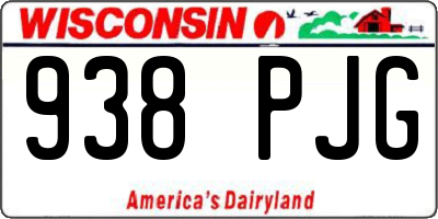 WI license plate 938PJG