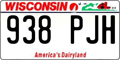 WI license plate 938PJH