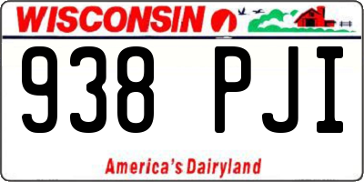 WI license plate 938PJI