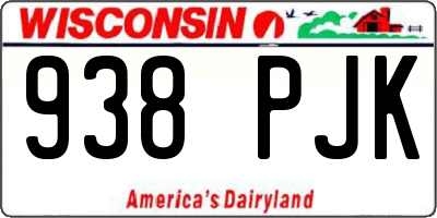 WI license plate 938PJK