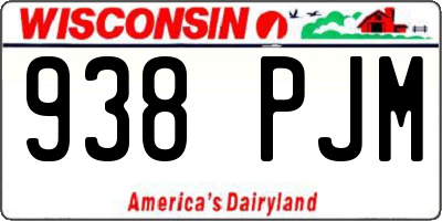 WI license plate 938PJM