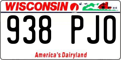 WI license plate 938PJO