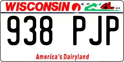 WI license plate 938PJP