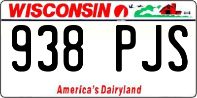 WI license plate 938PJS