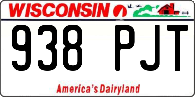 WI license plate 938PJT