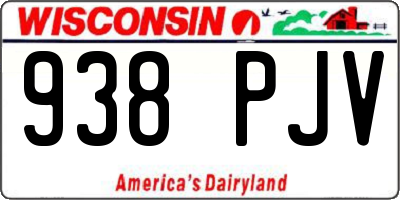 WI license plate 938PJV