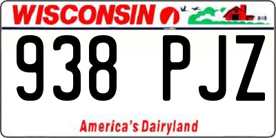 WI license plate 938PJZ