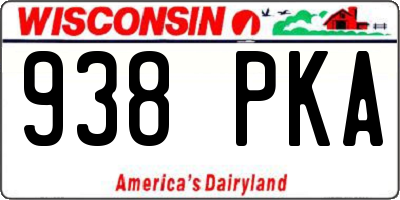 WI license plate 938PKA