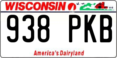 WI license plate 938PKB