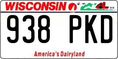 WI license plate 938PKD
