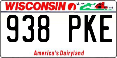 WI license plate 938PKE
