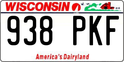 WI license plate 938PKF