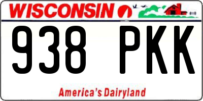 WI license plate 938PKK