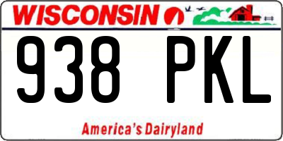 WI license plate 938PKL
