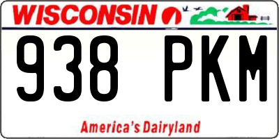 WI license plate 938PKM