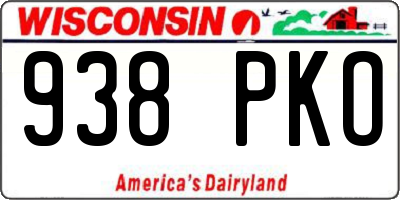 WI license plate 938PKO