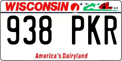 WI license plate 938PKR
