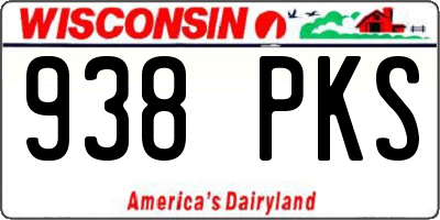 WI license plate 938PKS