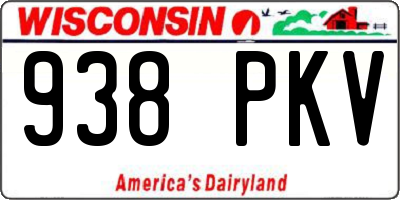 WI license plate 938PKV