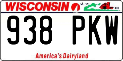 WI license plate 938PKW