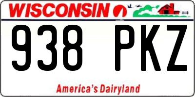 WI license plate 938PKZ
