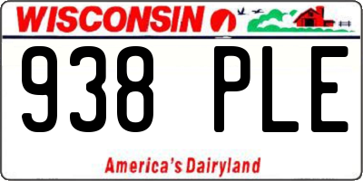 WI license plate 938PLE