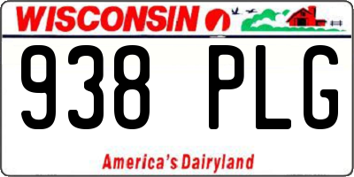 WI license plate 938PLG