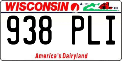 WI license plate 938PLI