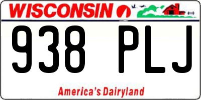 WI license plate 938PLJ