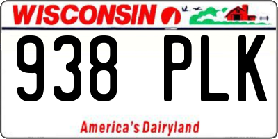 WI license plate 938PLK