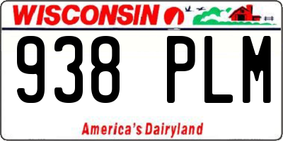 WI license plate 938PLM