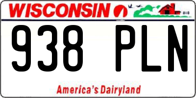 WI license plate 938PLN