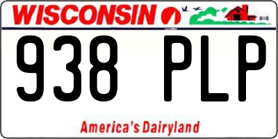 WI license plate 938PLP