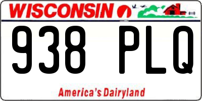 WI license plate 938PLQ