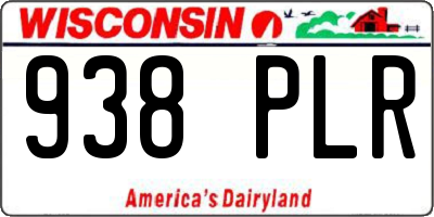 WI license plate 938PLR