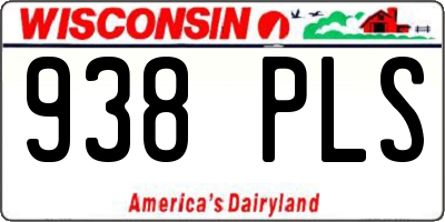 WI license plate 938PLS
