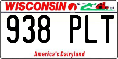 WI license plate 938PLT