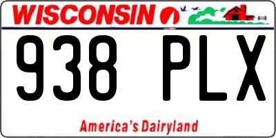 WI license plate 938PLX