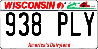 WI license plate 938PLY