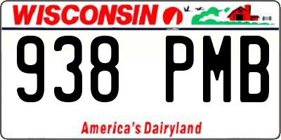 WI license plate 938PMB