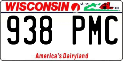 WI license plate 938PMC