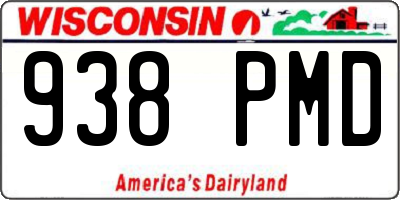 WI license plate 938PMD